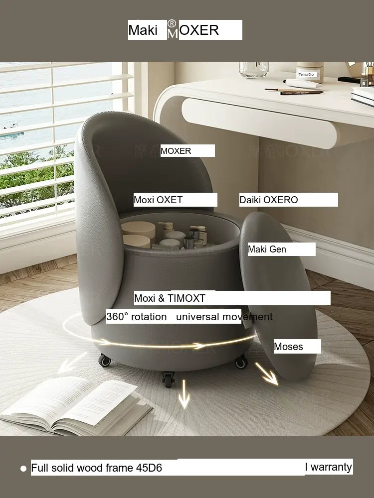 MOXER Aria Luxury Movable Makeup Stool from MOXER