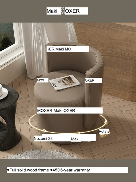 MOXER Sienna High-Grade Leather Solid Wood Makeup Stool from MOXER