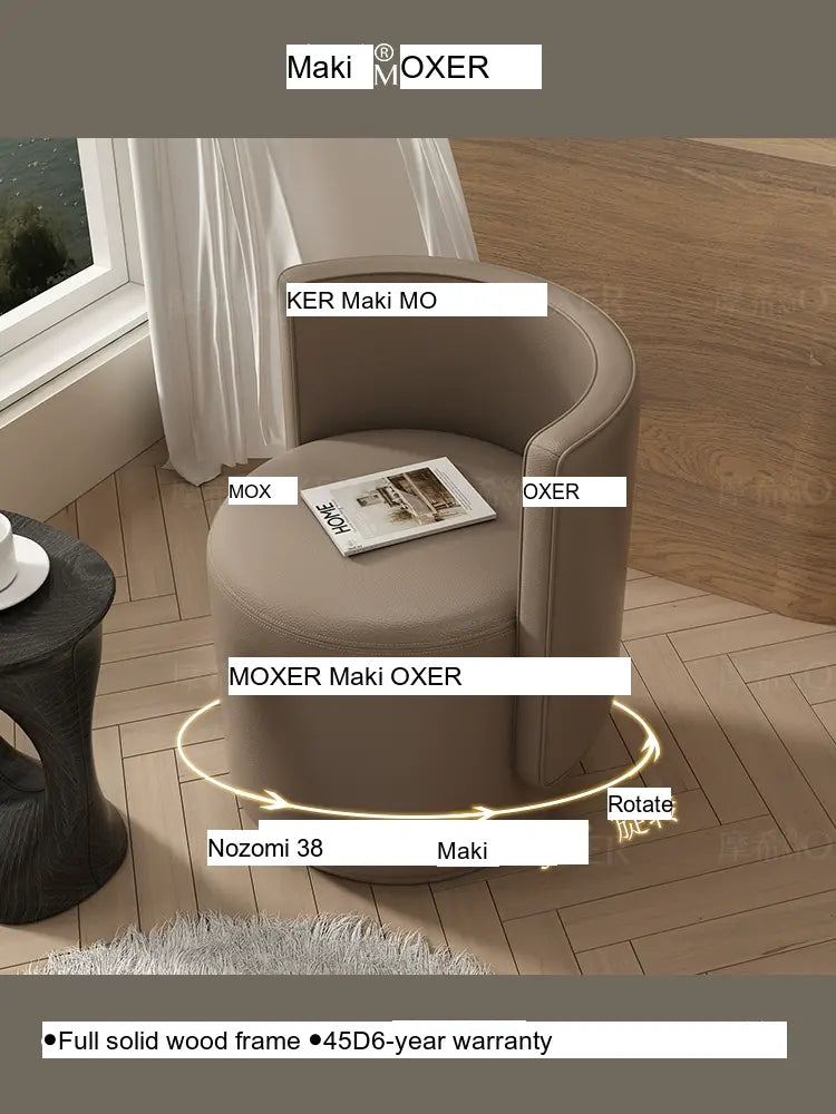 MOXER Sienna High-Grade Leather Solid Wood Makeup Stool from MOXER