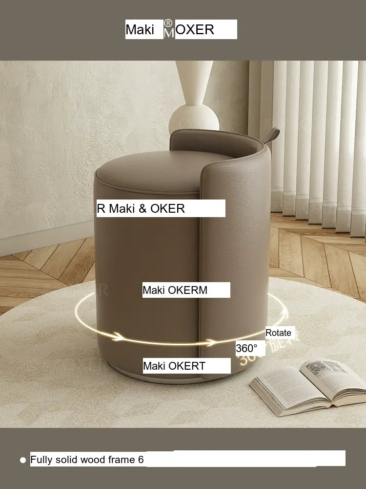 MOXER Tashiro Luxe Solid Wood Makeup Stool from MOXER