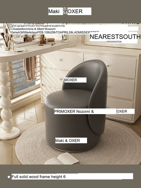 MOXER Santiago Elegant Swivel Makeup Stool from MOXER