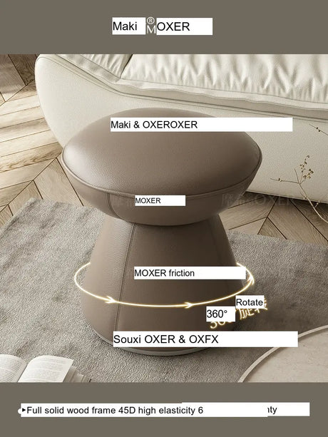 MOXER Elowen Premium Swivel Solid Wood Makeup Stool from MOXER