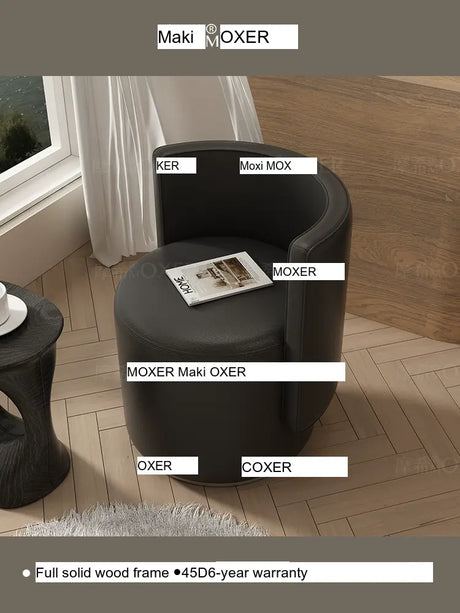 MOXER Sienna High-Grade Leather Solid Wood Makeup Stool from MOXER