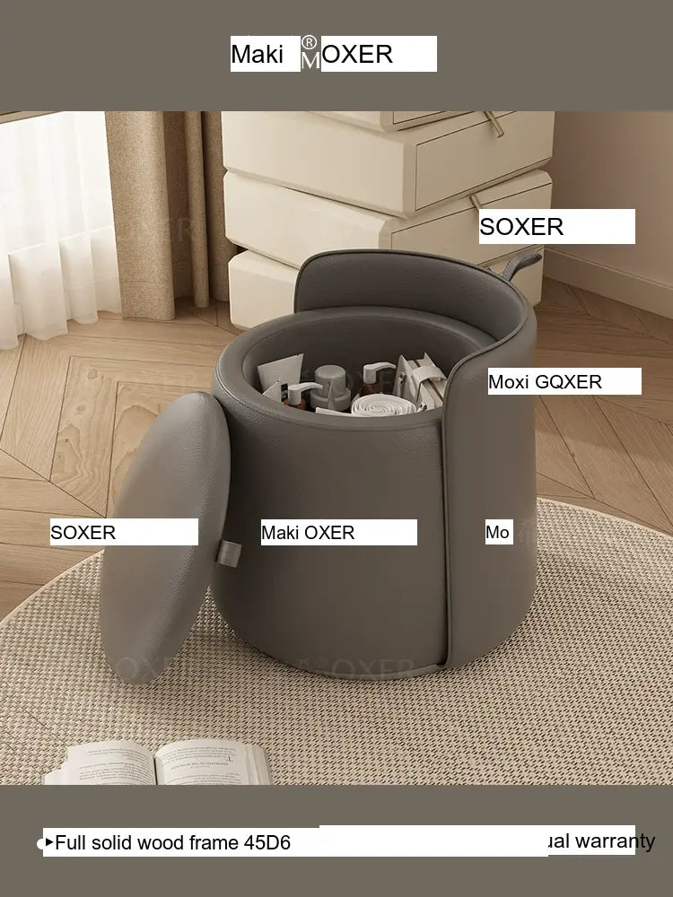 MOXER Lyleena Elegant Leather Dressing Chair from MOXER