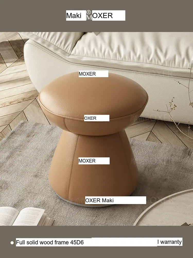MOXER Elowen Premium Swivel Solid Wood Makeup Stool from MOXER