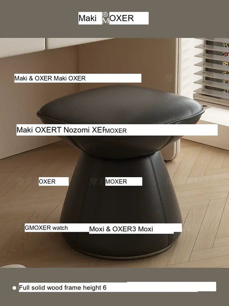 MOXER Santiago Retro Cream Leather Rotatable Stool from MOXER
