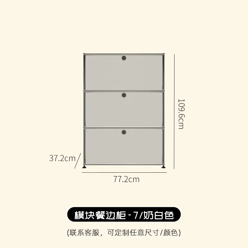 LAIMO Beatrice Retro Modular Stainless Steel Living Room Cabinet from LAIMO