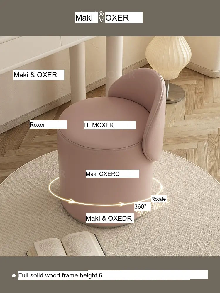 MOXER Elowen Luxurious Leather Makeup Stool from MOXER