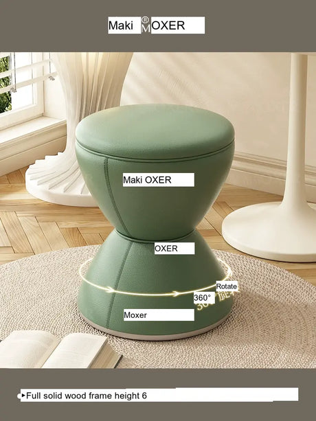 MOXER Elowen Elegant Solid Wood Rotating Dressing Stool from MOXER