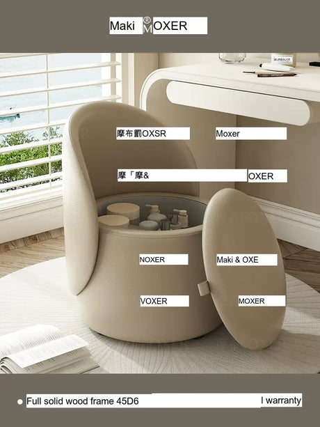 MOXER Aria Luxury Movable Makeup Stool from MOXER