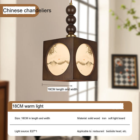 BOJI Kaori Elegant Wooden Japanese Ceiling Lamp - Outdoor Gazebo Light from BOJI