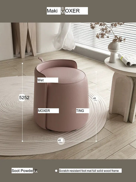 MOXER Caspian Elegant Leather Makeup Stool from MOXER