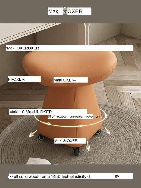 MOXER Catalonia Elegant Movable Leather Makeup Stool from MOXER