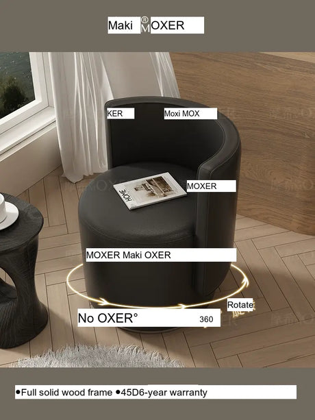 MOXER Sienna High-Grade Leather Solid Wood Makeup Stool from MOXER