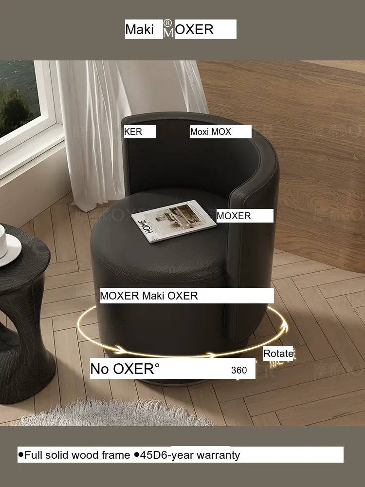 MOXER Sienna High-Grade Leather Solid Wood Makeup Stool from MOXER