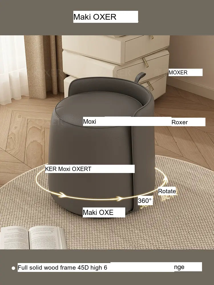 MOXER Lyleena Elegant Leather Dressing Chair from MOXER