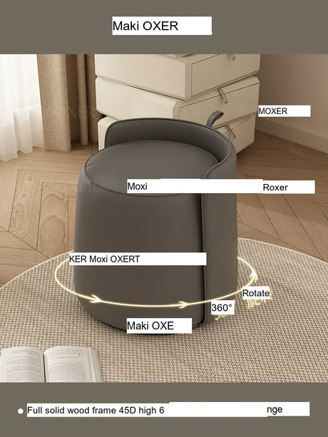 MOXER Lyleena Elegant Leather Dressing Chair from MOXER