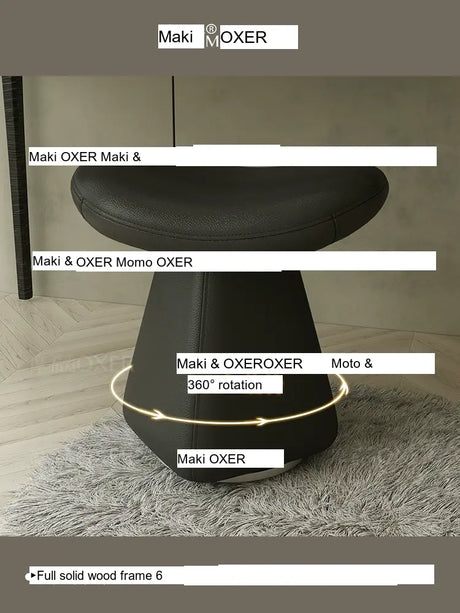 MOXER Iskandar Opulent Leather Upholstered Dressing Stool from MOXER