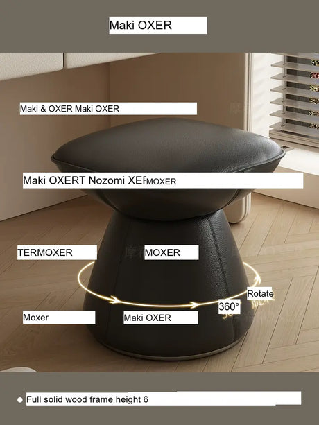 MOXER Sakura Elegant Cream Retro Leather Stool from MOXER