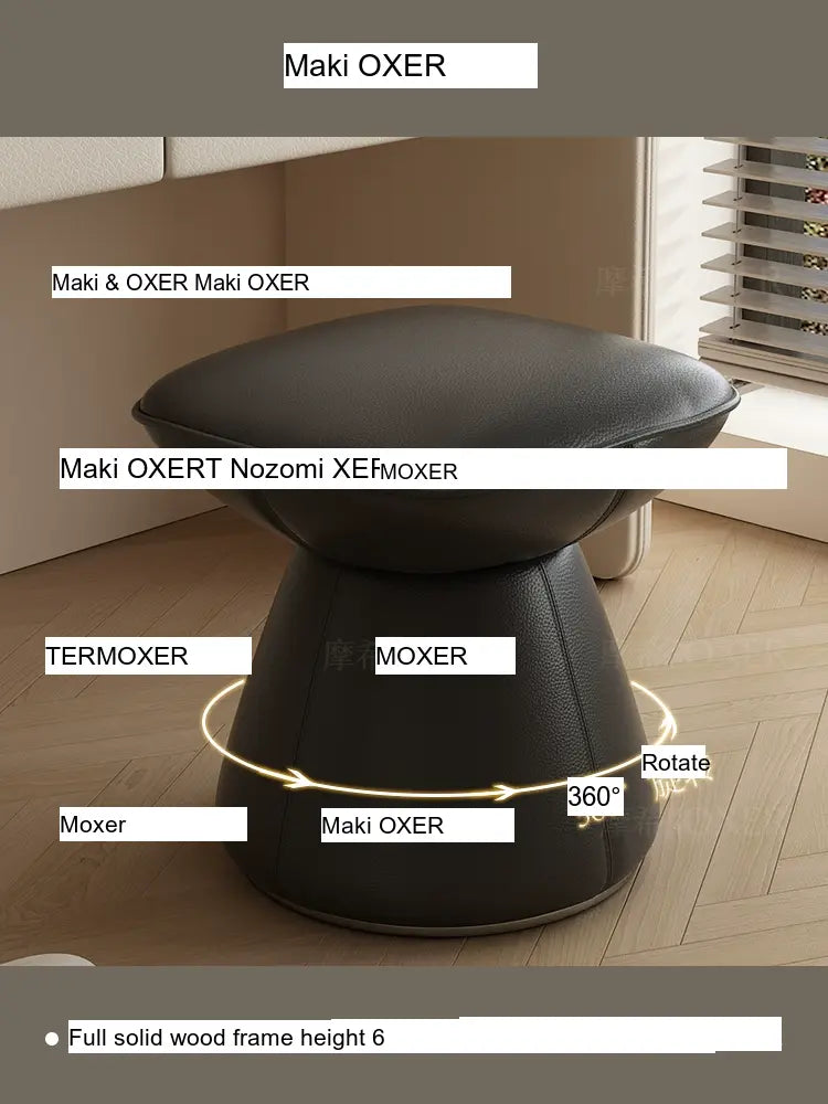 MOXER Sakura Elegant Cream Retro Leather Stool from MOXER