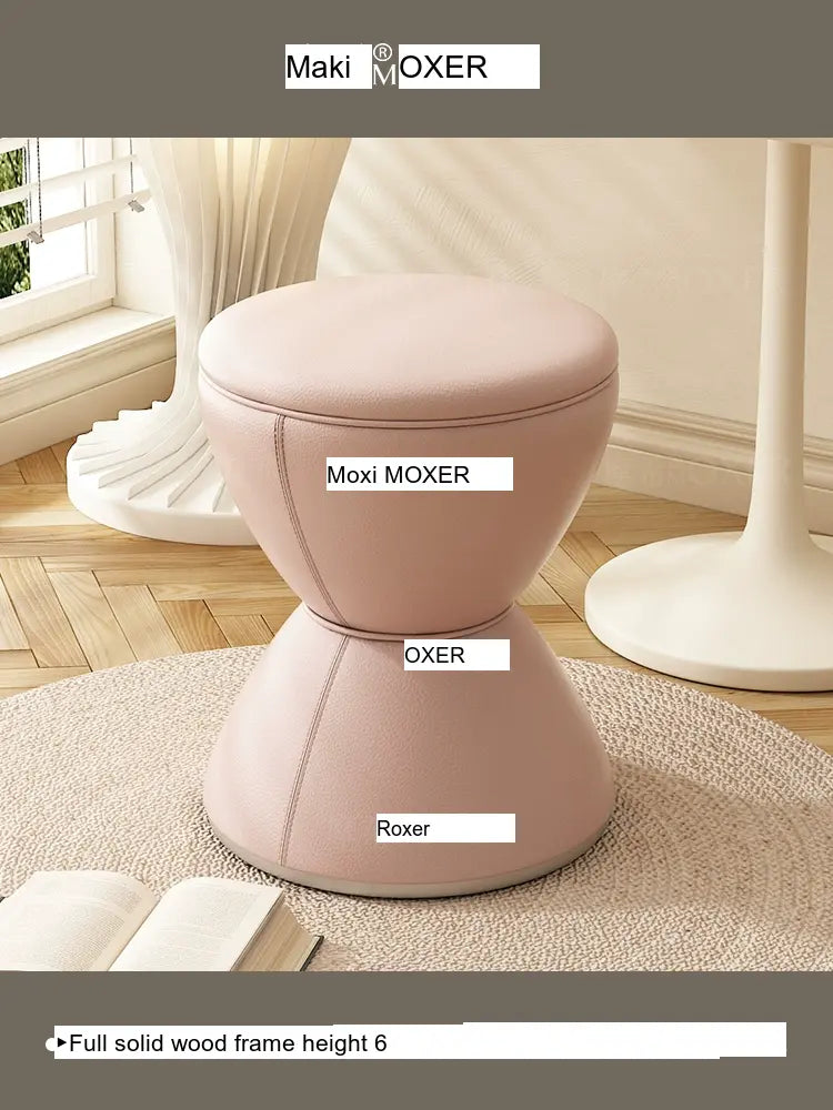 MOXER Elowen Elegant Solid Wood Rotating Dressing Stool from MOXER