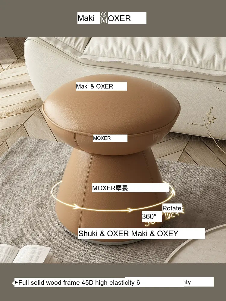 MOXER Elowen Premium Swivel Solid Wood Makeup Stool from MOXER