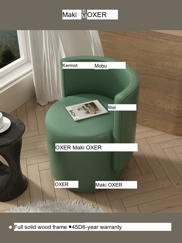 MOXER Sienna High-Grade Leather Solid Wood Makeup Stool from MOXER