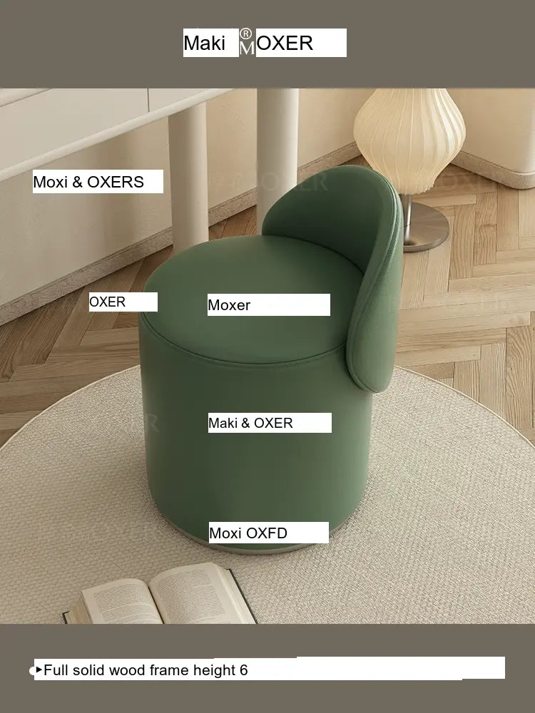 MOXER Elowen Luxurious Leather Makeup Stool from MOXER