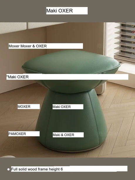 MOXER Santiago Retro Cream Leather Rotatable Stool from MOXER