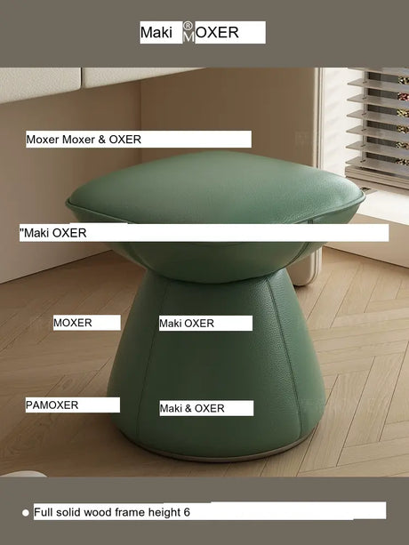 MOXER Sakura Elegant Cream Retro Leather Stool from MOXER