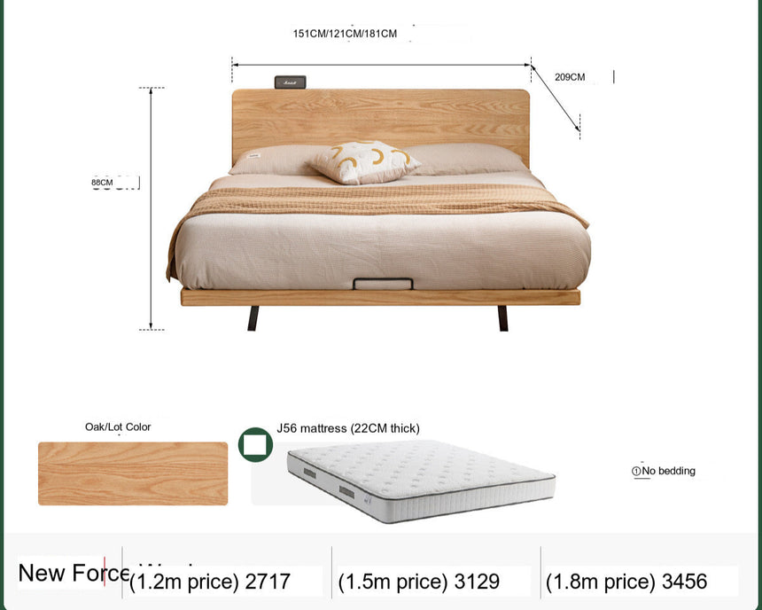 GENJI Santiago Minimalist Solid Wood Double Bed from GENJI