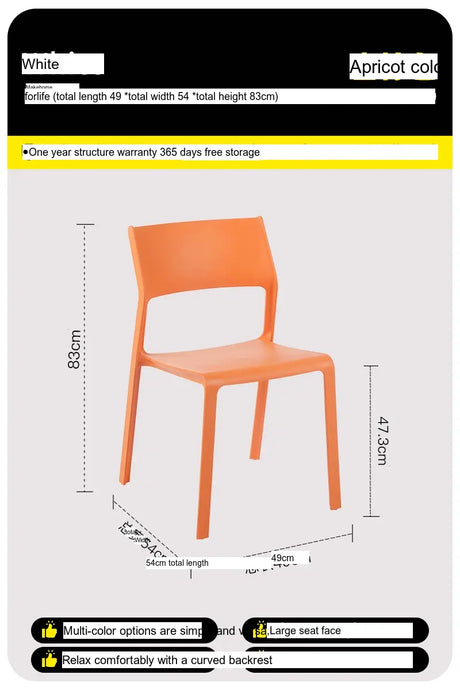 ABOUT WHITE Fernanda Minimalist Stackable Dining Chair from ABOUT WHITE