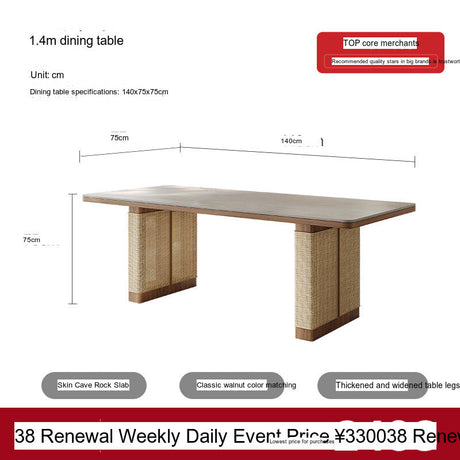 QUANMU Leonardo Elegant Rock Plate Dining Table from QUANMU