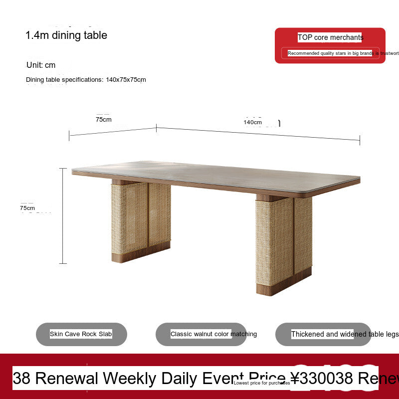 QUANMU Leonardo Elegant Rock Plate Dining Table from QUANMU