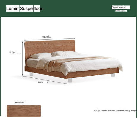 GENJI Kagoshima Elegant Solid Wood Bed with Luminous Edges from GENJI