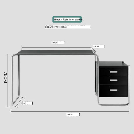 ABOUT WHITE Isadora Minimalist Steel Modern Office Desk from ABOUT WHITE