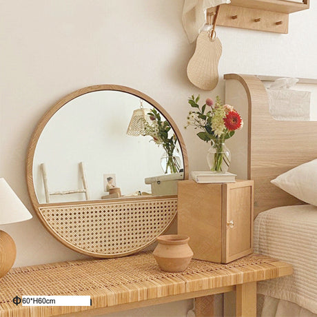 RATTAN FURNITURE Minato Elegant Round Decorative Mirror from RATTAN FURNITURE