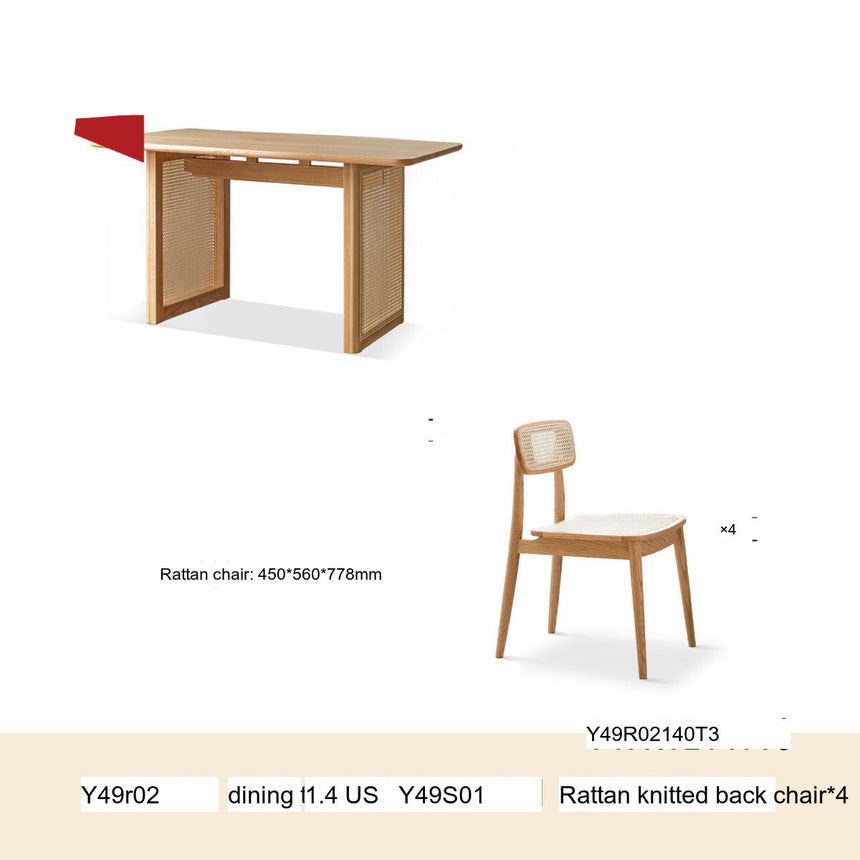 GENJI Hoshihara Solid Wood Elegant Dining Set from GENJI