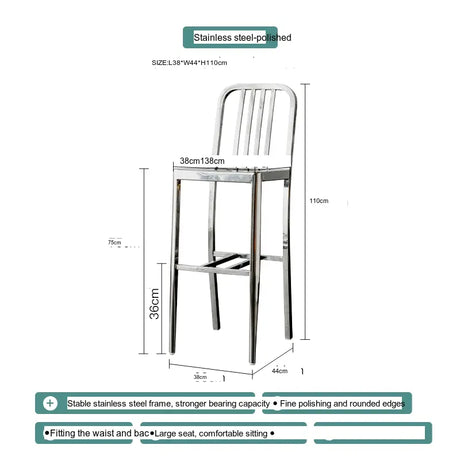 ABOUT WHITE Yuzuki Modern Stainless Steel Bar Chair from ABOUT WHITE