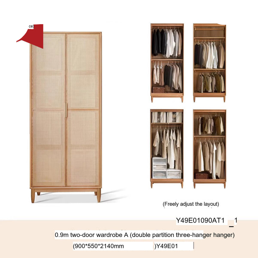 GENJI Aishiko Customizable Nordic Oak Wardrobe from GENJI