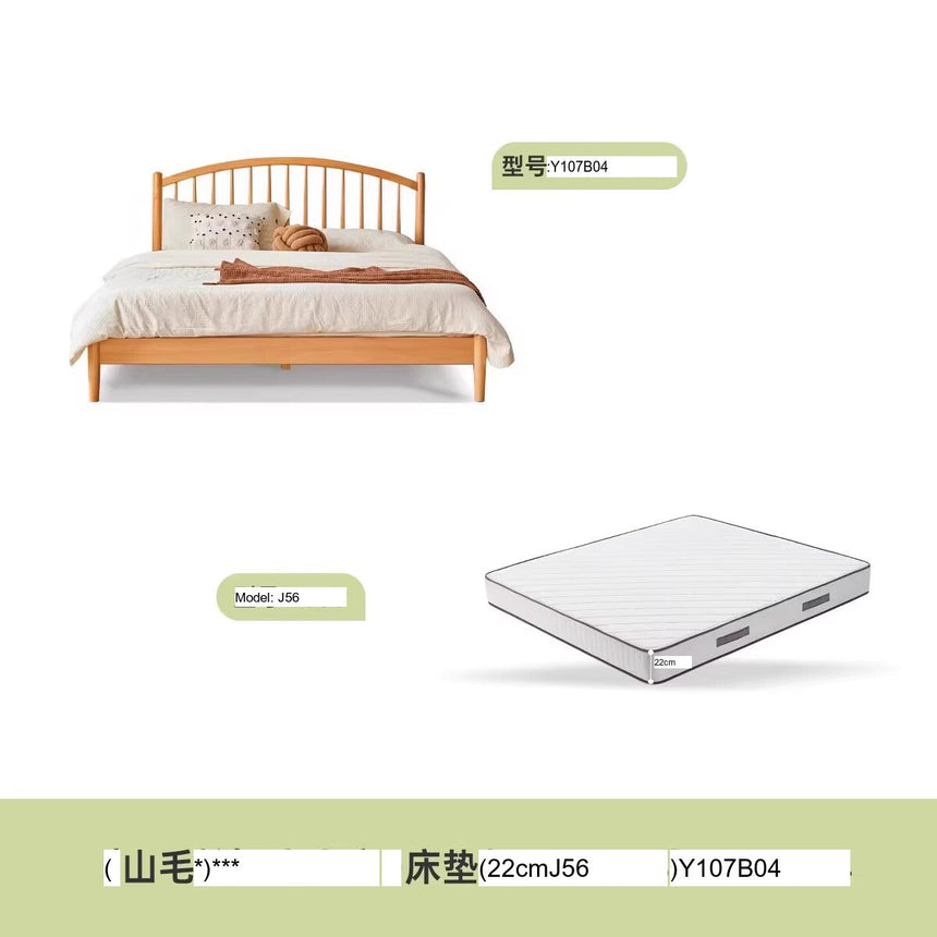 GENJI Ishikawa Elegant Solid Wood Bed from GENJI