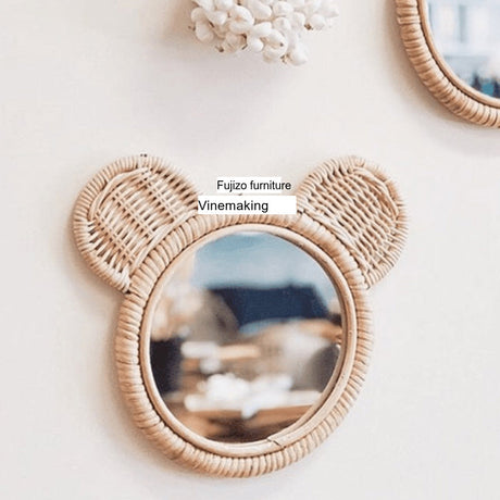RATTAN FURNITURE Isla Bunny Whimsical Bear Mirror Decor from RATTAN FURNITURE