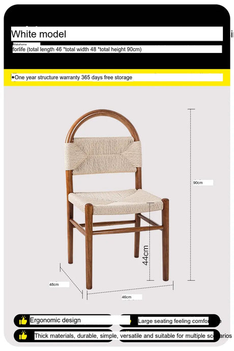 ABOUT WHITE Elowen Vintage Solid Wood Dining Chair from ABOUT WHITE