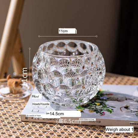 JUHAN Candelaria Glossy Transparent Round Flower Pot - Elegant Living Room Decoration from JUHAN
