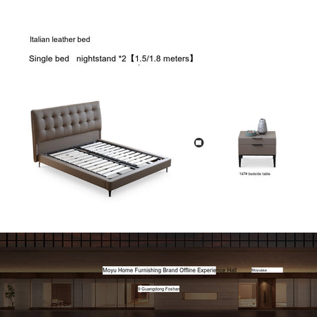 MOYU Amaryllis Creamy Stylish Retro Luxury Leather Bed from MOYU