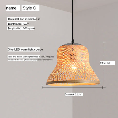 BOJI Haruki Elegant Bamboo Ceiling Lamp from BOJI