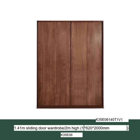 GENJI Sapporo Rustic Black Walnut Sliding Door Wardrobe from GENJI
