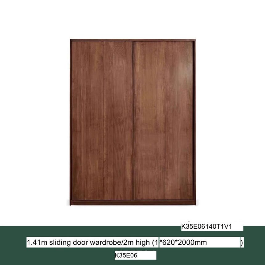 GENJI Sapporo Rustic Black Walnut Sliding Door Wardrobe from GENJI
