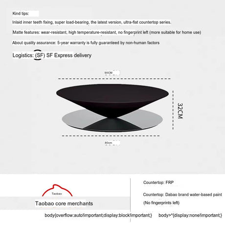 THOUGHTS Azura Elegant Minimalist Fiberglass Coffee Table from THOUGHTS