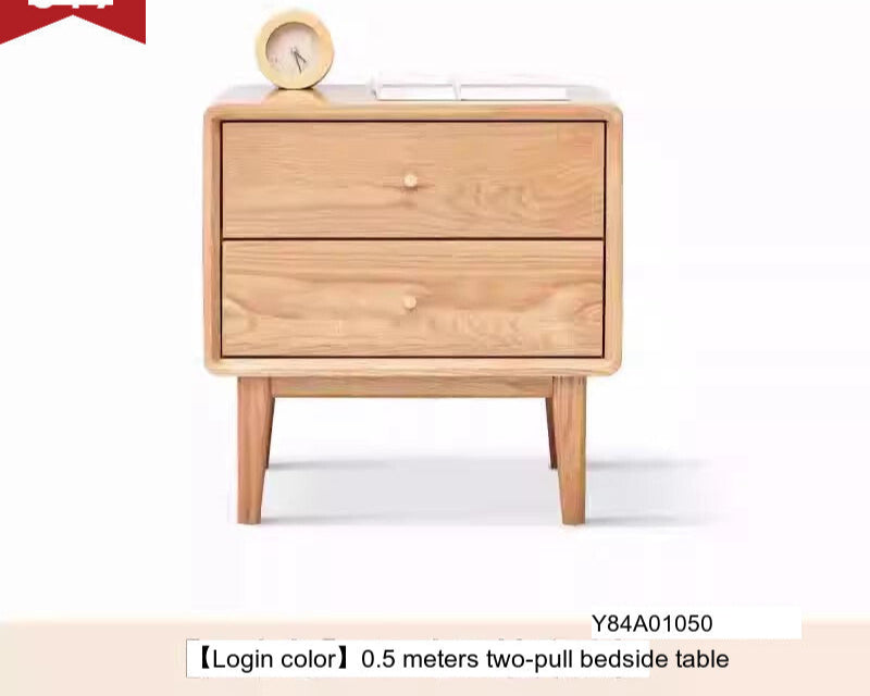 GENJI Santiago Rustic Oak Simple Bedside Table from GENJI